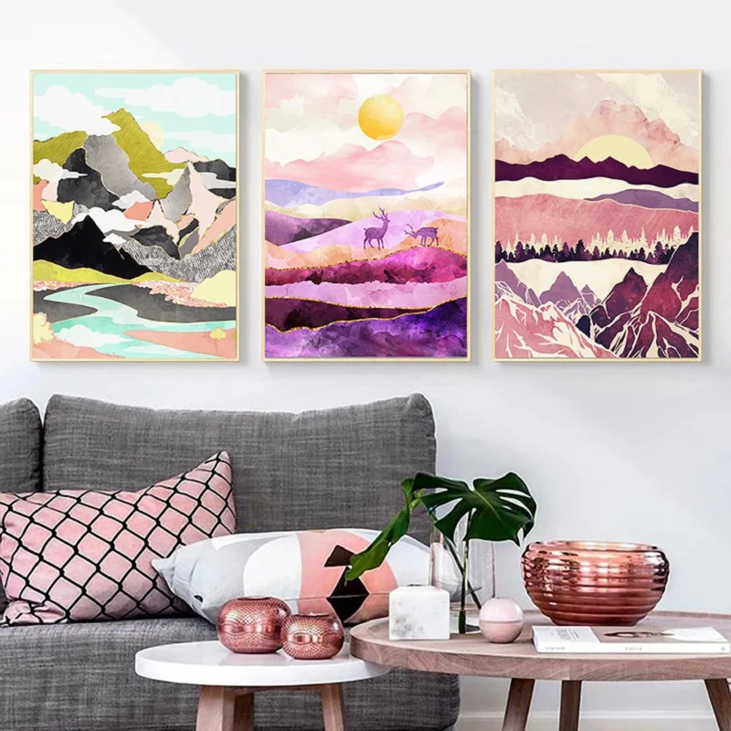 

Abstract Sunrise Oil Painting Artistic Poster Decoration Painting For Living Room Bedroom Wall Picture
