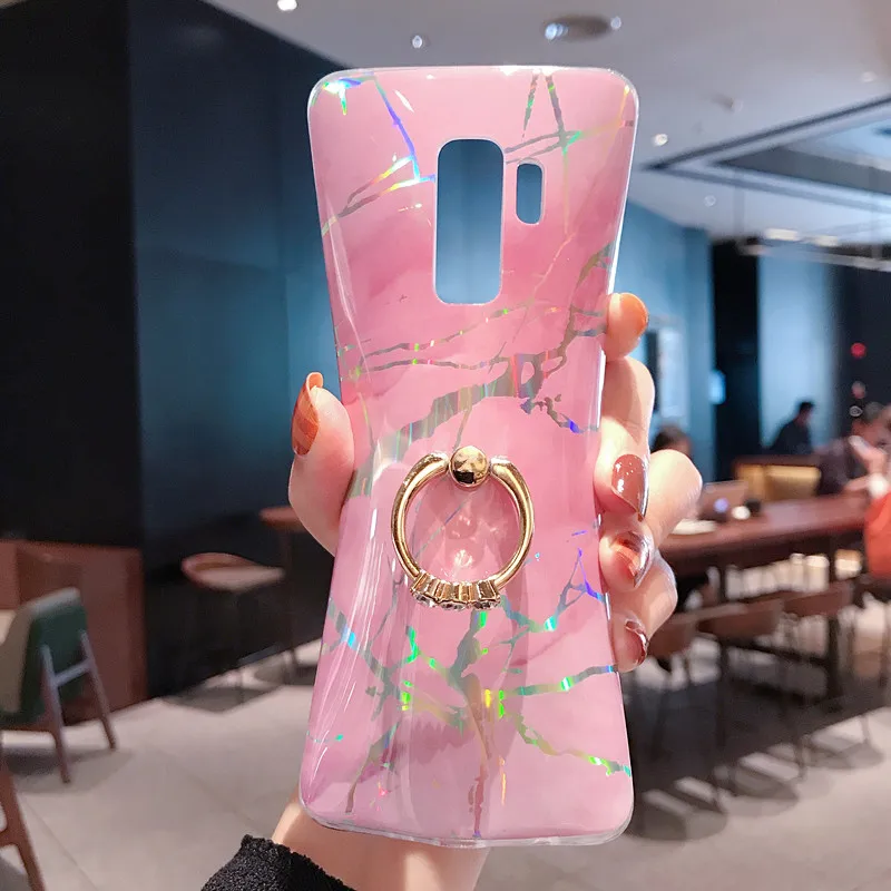 Crenisen ring holder kickstand case for Samsung S10 S9 Plus marble cover For Galaxy S7 Edge S8 plus Note 8 9 |