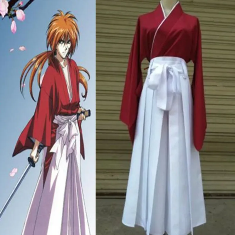 Wholesale Japanese Anime Rurouni Kenshin Executioner Himura Kenshin Kimono Kendo Suit Cosplay Costume Suits Drop Shipping