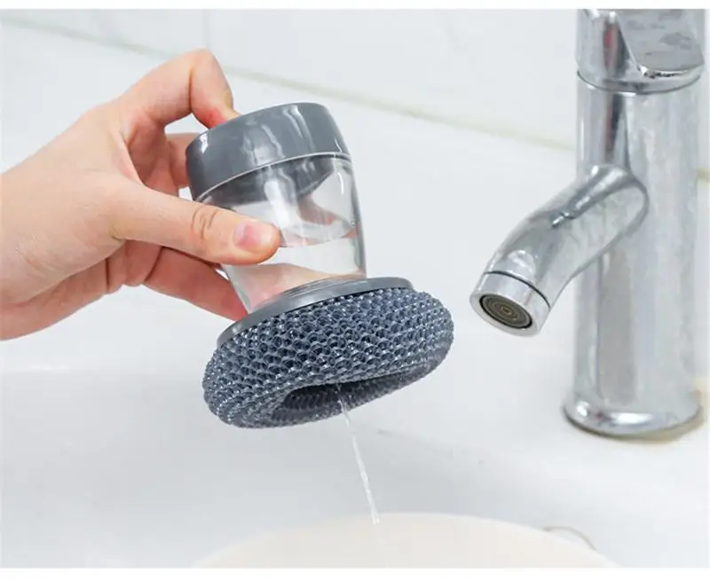 

NEW Dish Washer Hand Protect Dish Wash Sponge with Handle Kitchen Bathroom Toilet Cleaning Brushes Multifuntional Clean Tools
