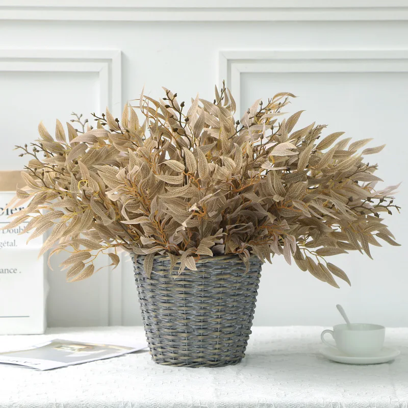 

4pcs/lot Leaf Silk Willow Hand Bundle Simulation Plant Home Wedding Party Decoration Plants Artificial Plants Dropshipping