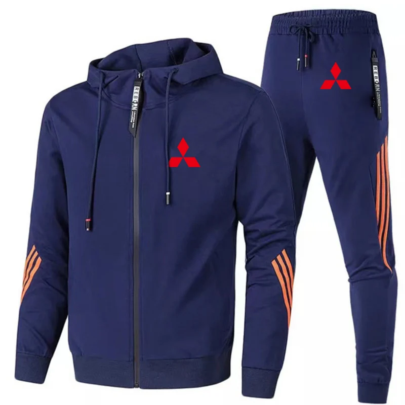 

New Men Spring Hoodies Mitsubishi Motors Sweatpants Male Harajuku Comfortable Cotton Trousers Sport Suit Set clothes