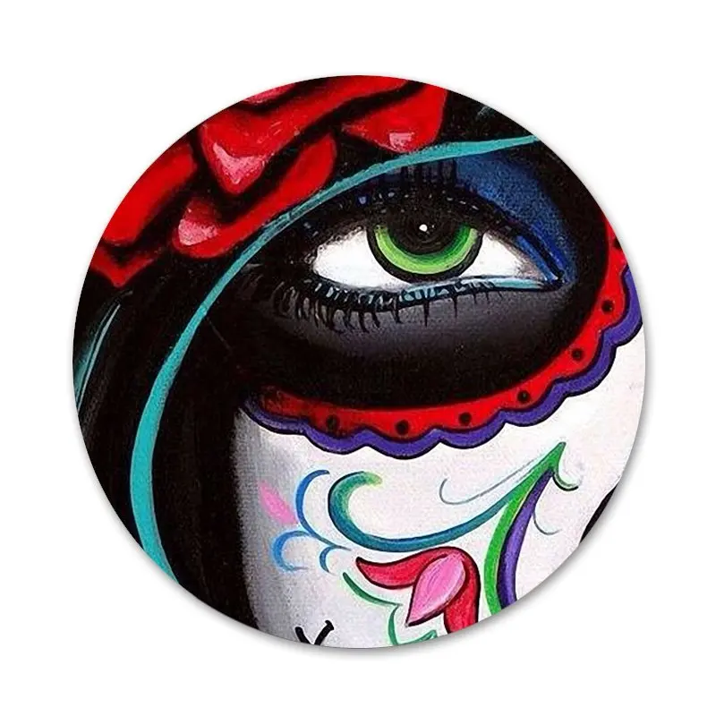 Значки с мексиканскими черепами диаметром 58 мм для фотографий | Дом и сад