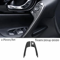 for nissan qashqai j11 rogue sport 2014 2019 abs carbon fiber car window handshake trim panel cover trim accessories 2pcs