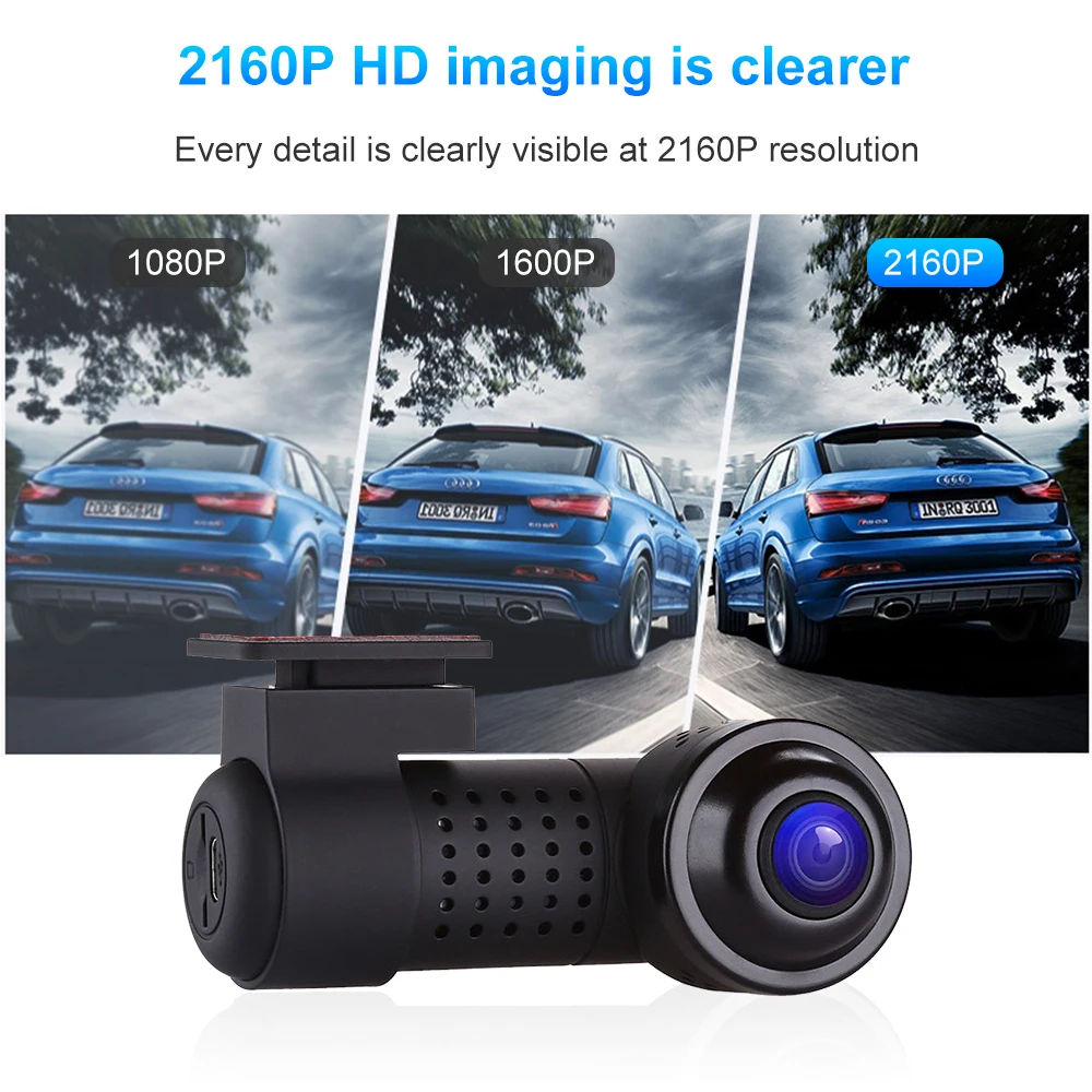 저렴한 콜 카도트 무선 와이파이 듀얼 카메라 4K 뷰 자동차 알람 대시 캠 DVR 자동차 블랙 박스, 드롭 배송