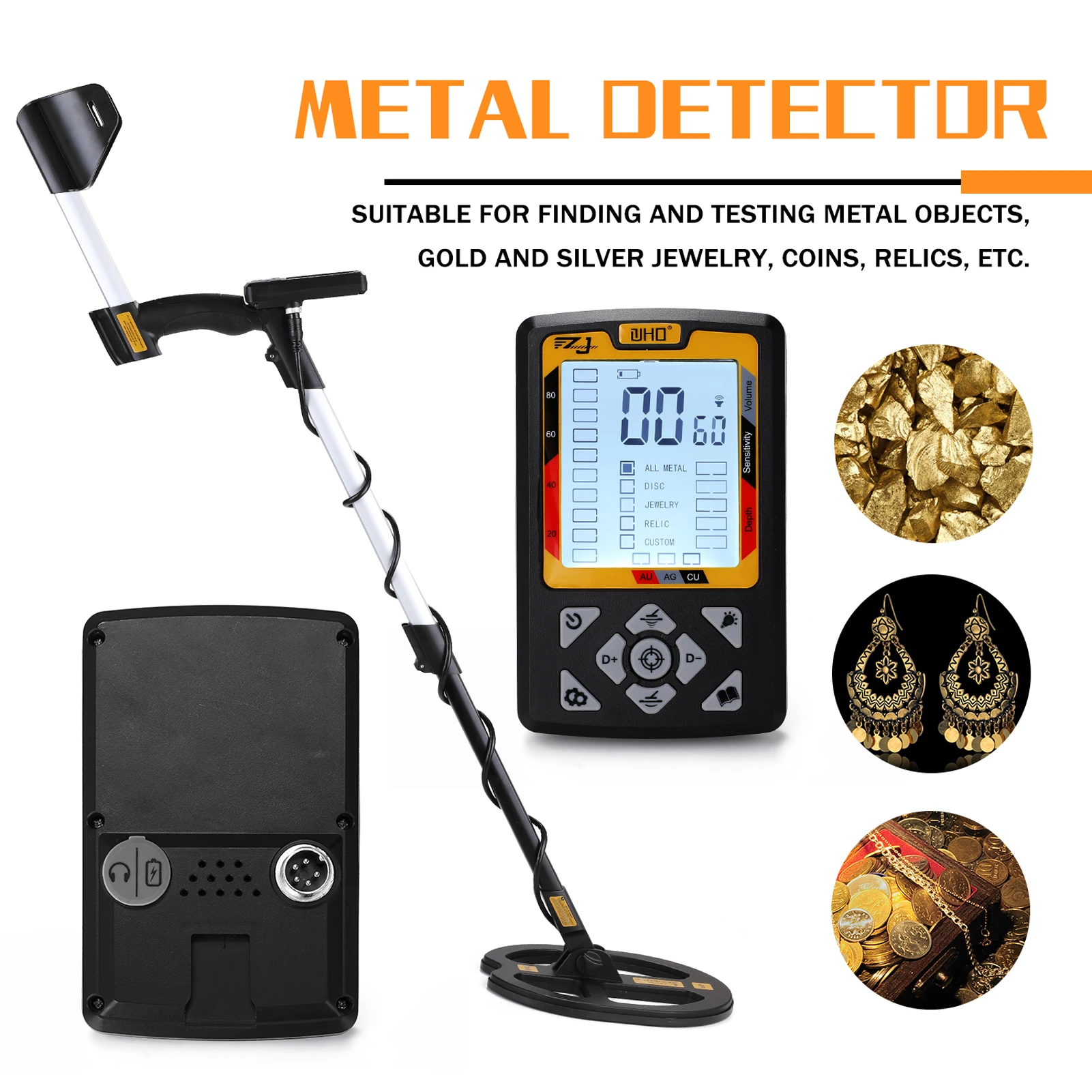 Z30 11.5In Search Coil Underground Metal Detector LCD Display Treasure Finder Archaeology Instrument Multipurpose Metal Detector