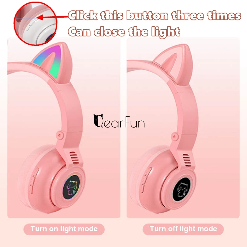 Беспроводные наушники для телефона с микрофоном Детские стереонаушники милым