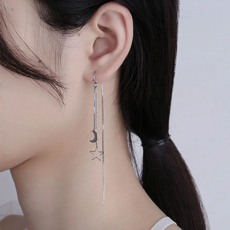 Полые серьги-капли звезда и Луна означает что любовь никогда не изменится до