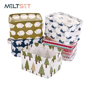 Льняная настольная коробка для хранения, водонепроницаемый органайзер для хранения игрушек, детской косметики, нижнего белья, офисные канцелярские принадлежности