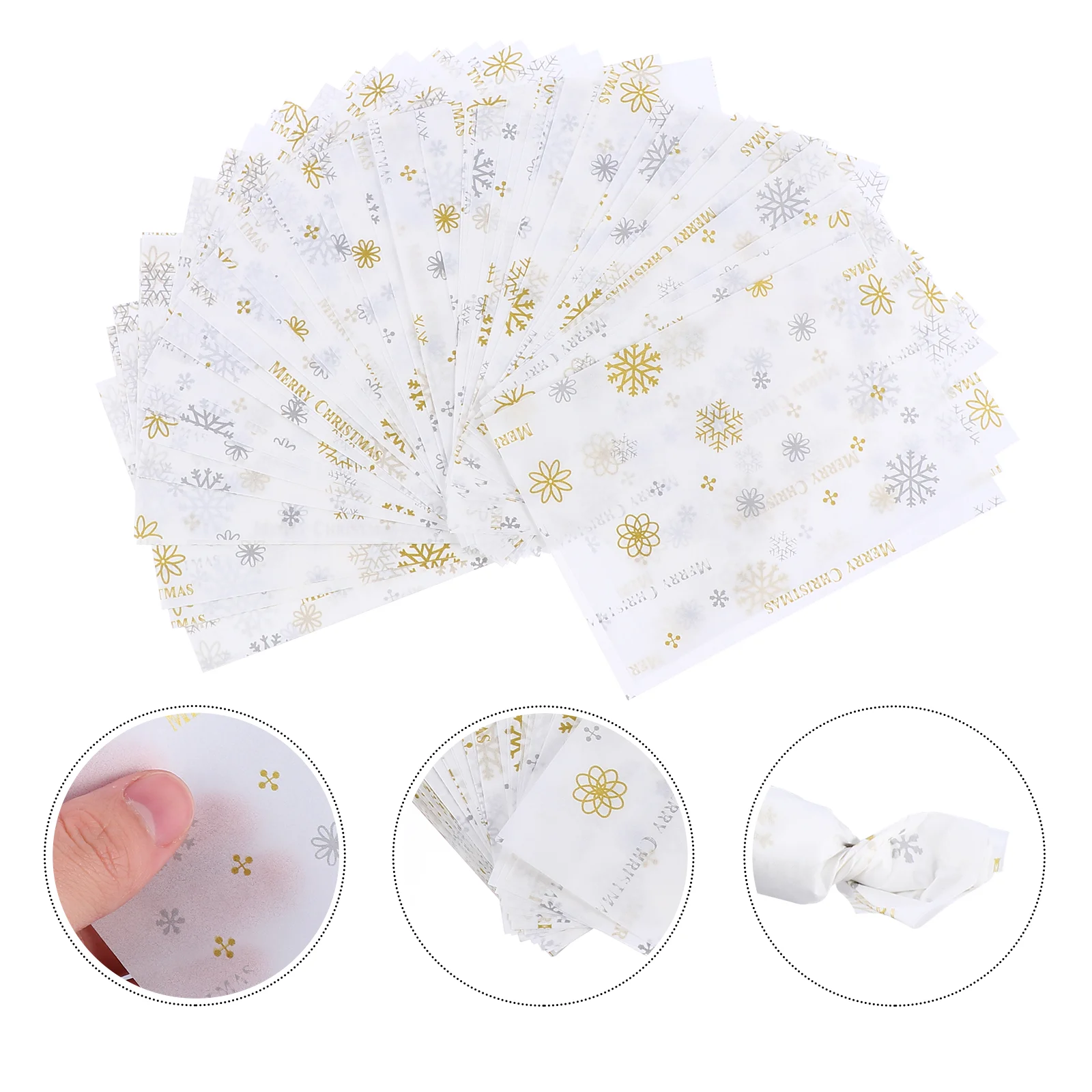 

1000 Pcs 1 Set Christmas Theme Nougat Wrappers Snack Storage Pouches (White)