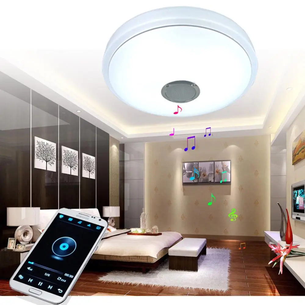 

LED Ceiling Light Bluetooth Night Light with Remote Control RGB Bedroom Lamp Music Smart Light 3 Modes Home Ceiling Lighting