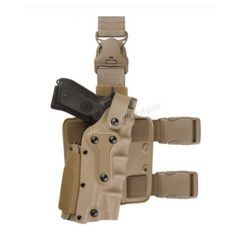 

Регулируемая кобура для ног, военная кобура, набор, тактическая кобура для ног + поясная кобура для GL / 1911 / M92 M9