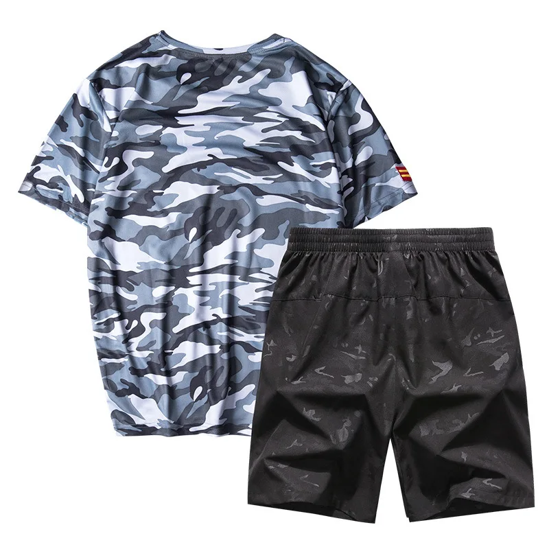 8XL летняя мужская спортивная одежда Свитшот Suti быстро сохнет свитшот + штаны для