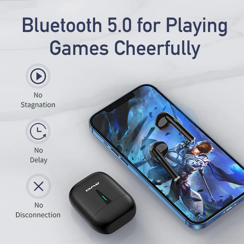 Беспроводные Наушники AWEI T21 Bluetooth 5 0 стереонаушники HD Спортивные наушники игровые