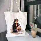 Женская Холщовая Сумка-тоут, большая емкость, сумка для покупок, женская сумка, складная, многоразовая, пляжная сумка-шоппер
