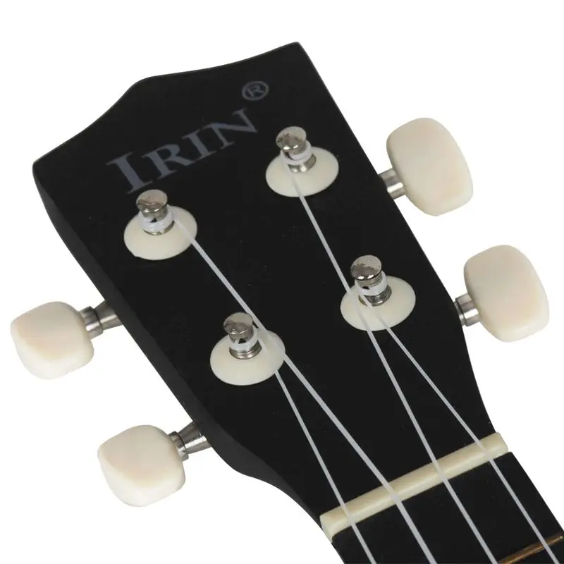

IRIN 21 inch 15 Frets Soprano Ukulele Uke 4 Nylon Strings Basswood Guitar Dolphin Pattern Universal Acoustic Instrument black+re