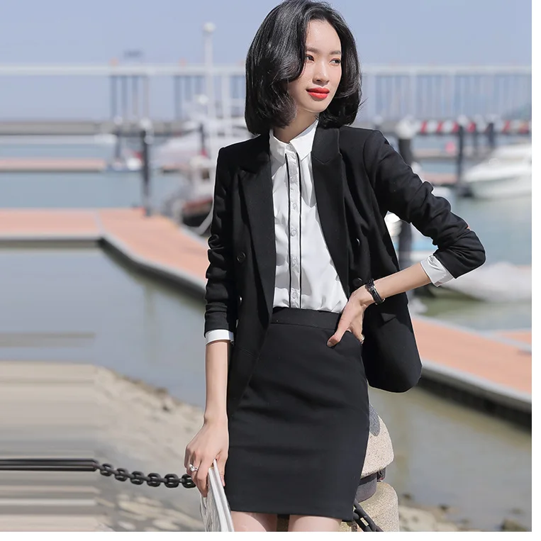 Женский элегантный деловой офисный блейзер с длинным рукавом приталенный