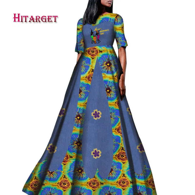 2020 fashion new african dresses for women half sleeve plus size wedding party dress print long maxi dashiki vestidos WY6392
