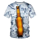 Мужская летняя футболка с коротким рукавом и 3D-принтом пива, Мужская футболка с круглым вырезом, мужская и женская спортивная футболка, повседневные топы, 2021