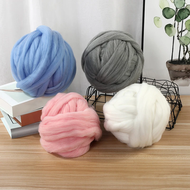 250g Super Thick Chunky Yarn Cotton Tube Yarn Merino Wool Alternative DIY Bulky Arm Knitting Blanket Hand Knitting Spin Yarn