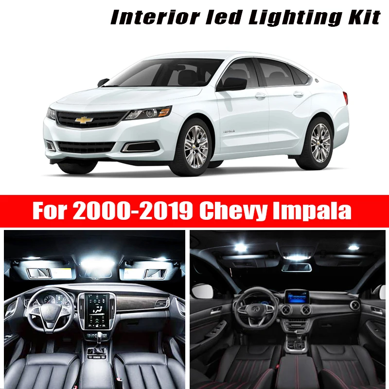 Для 2000 2019 Chevy Impala белые автомобильные аксессуары Canbus безошибочный светодиодный