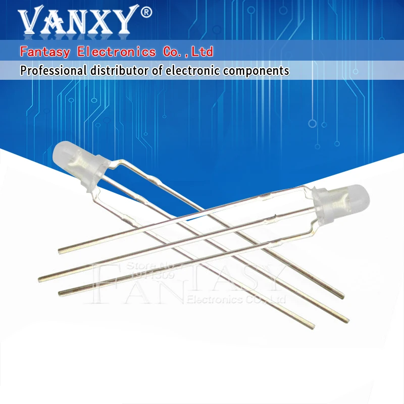 100 шт. светодиод 3 мм круглый рассеянный красный и зеленый два цвета общий катод