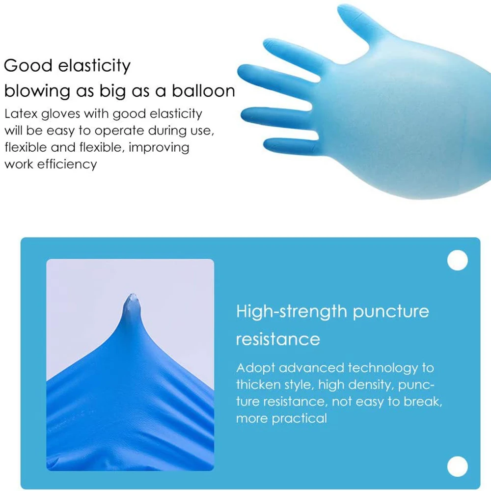 

100 teile/los Einweg Latex Handschuhe Universal Reinigung Arbeit Handschuhe Schutz Lebensmittel Sicherheit Gesundheit Handschu