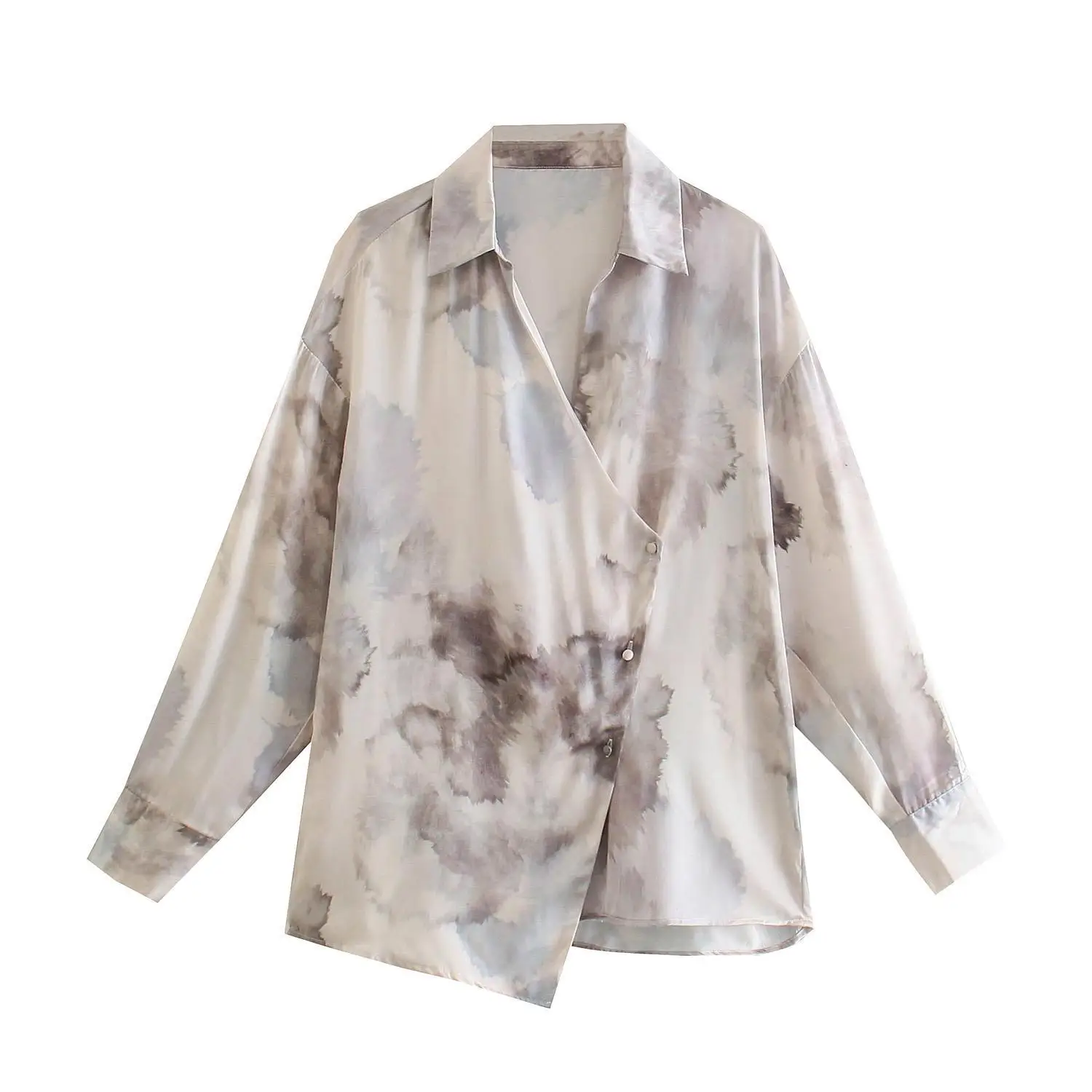 

Новинка весна-лето 2021, Женская Сексуальная рубашка из полиэстера, брендовая блузка, верхняя одежда