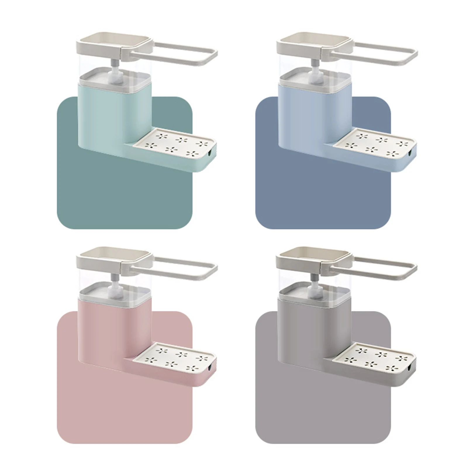 

Multifunctional Pressing Dishwashing Soap Storage Box Container Towel Shelf Rack