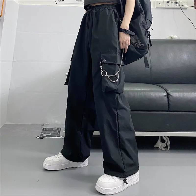 

Summer Women's Korean Version Of Overalls 2021 New Dark Casual High-Waisted Slim Straight Overalls Loose Wide-Leg Pants