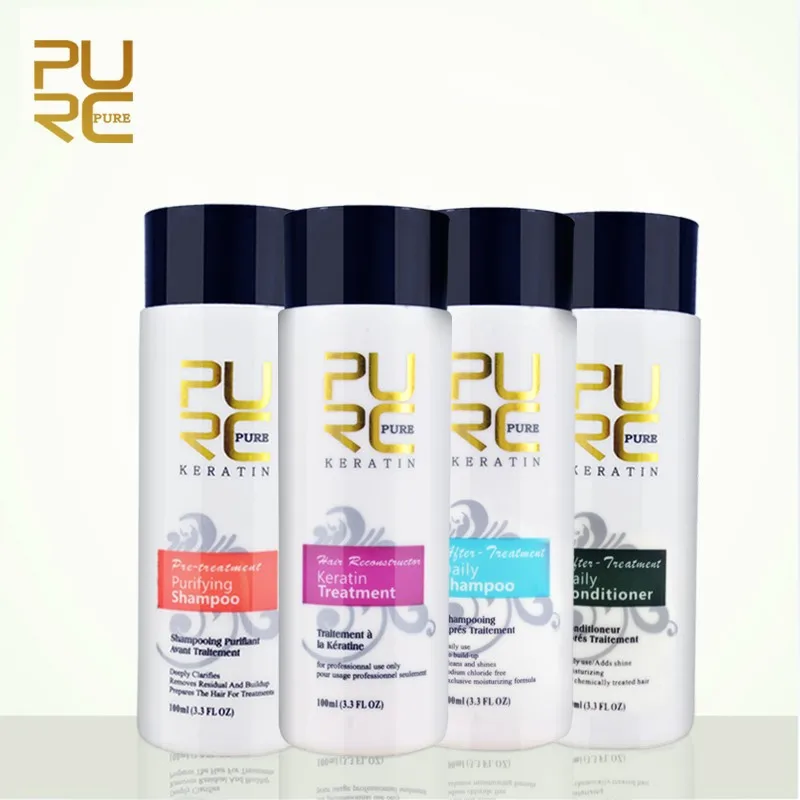 Бразильский Кератиновый лечебный шампунь PURC для восстановления поврежденных