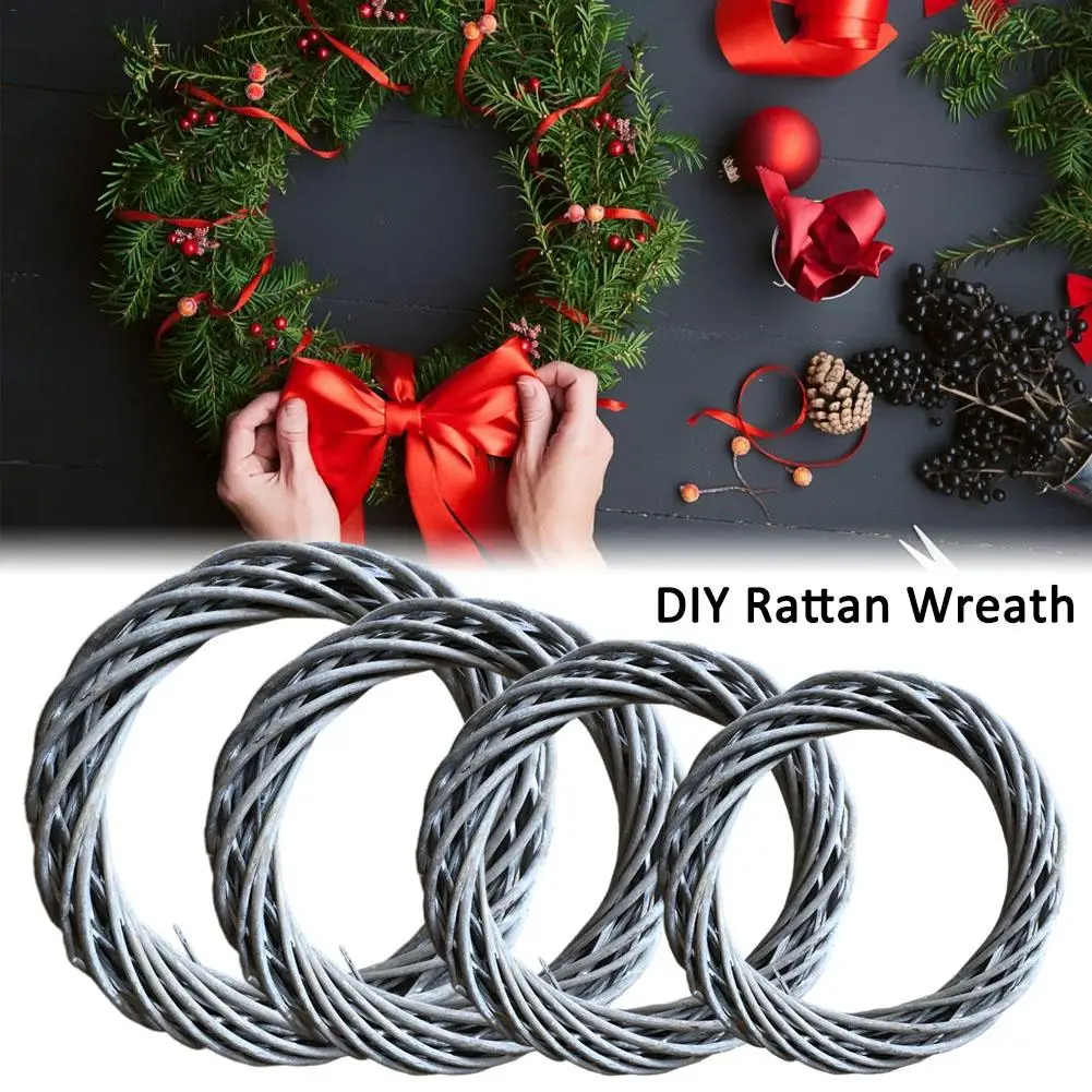 Рождество DIY виноградный венок ручной работы кольца из ротанга Гирлянда