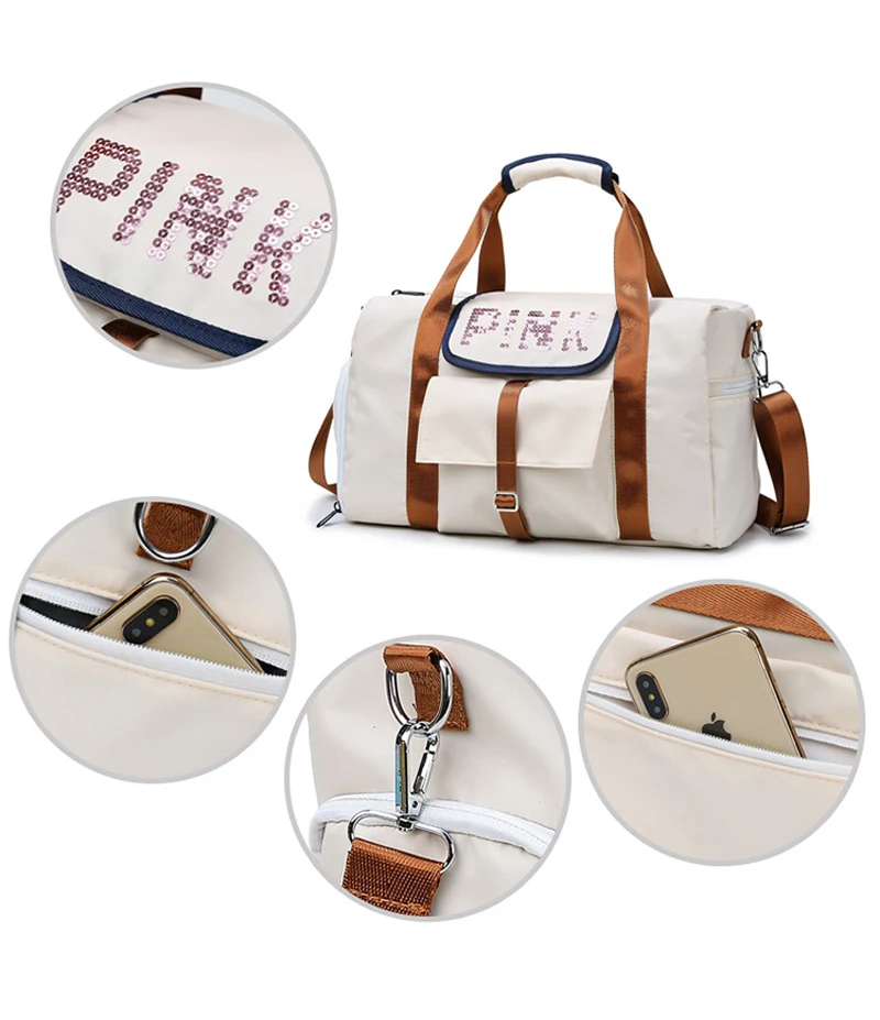 PINK Multifunctional Sport Bag 2021 high capacity Sports Crossbag Fitness Training Backpack Dry Wet Separation Shoes Bags