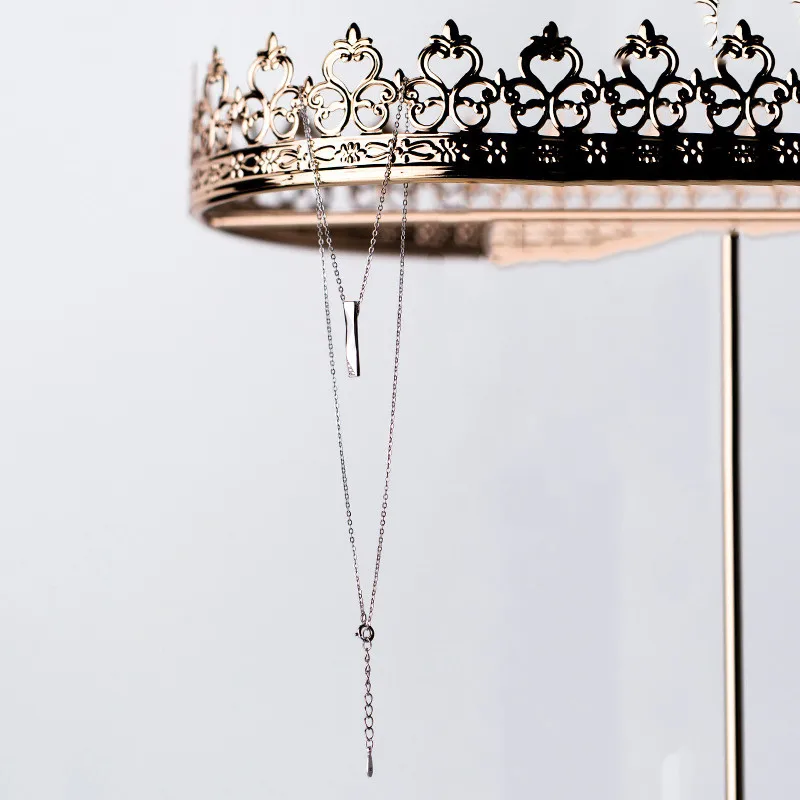 PONYKISS S925 Стерлинговое Серебро Циркон квадратный неправильный кулон ожерелье для женщин простой модный аксессуар нежный Подарок на годовщину