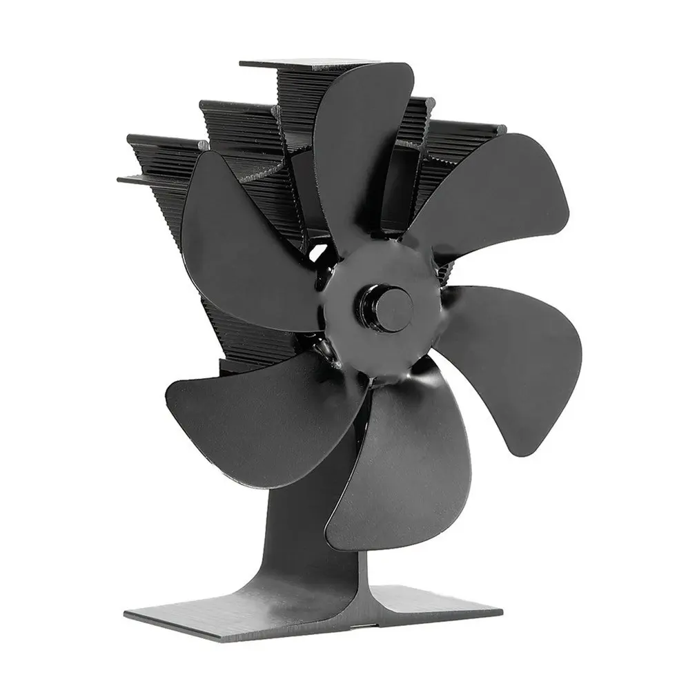 

Черный камин, 6 лезвий, рабочая деревянная горелка Ecofan, тихая домашняя фотография, эффективное распределение тепла