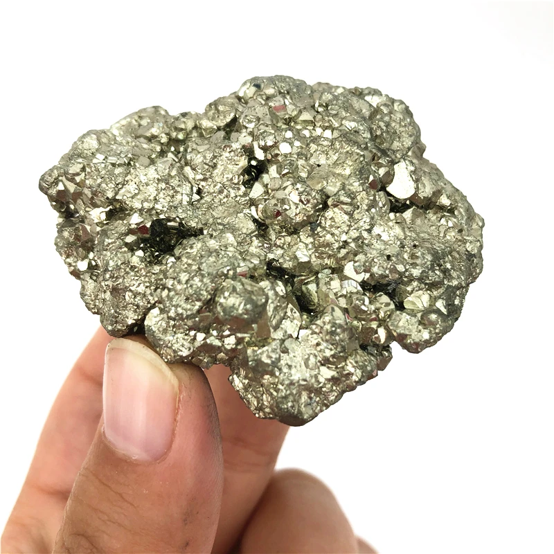 Натуральный Железный пиритовый кластер кристаллический геодный камень