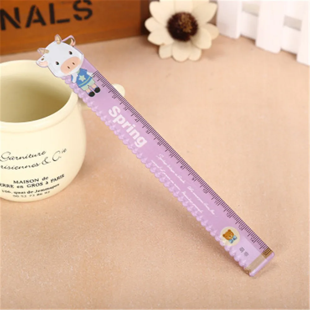 15cm-plastic03 1 шт. простой стиль 15 см 18 см 20 см прозрачная акриловая линейка простая линейка квадратная линейка милые канцелярские принадлежности для рисования - Цвет: 15cm-plastic03