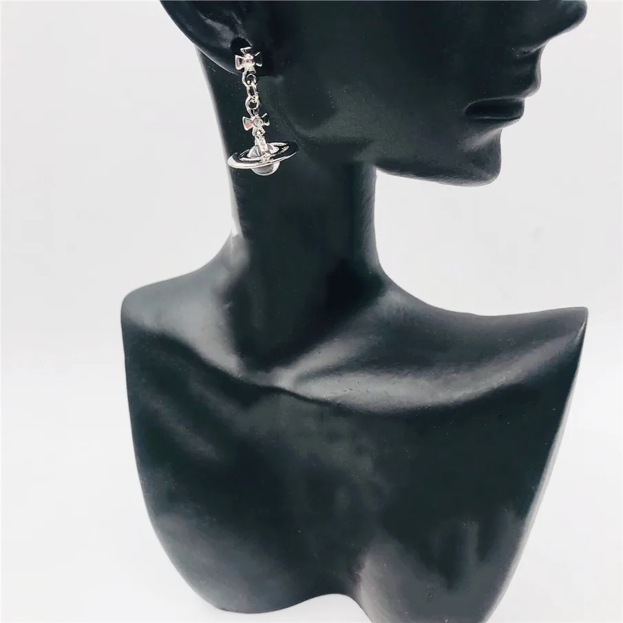 

New Hip Hop Rock Saturn Earring Contracted Transparent Crystal Pendant Earrings Women Jewelry Party Present