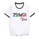 Футболка женская с надписью Rainbow Zumba Time, летняя, в стиле хип-хоп