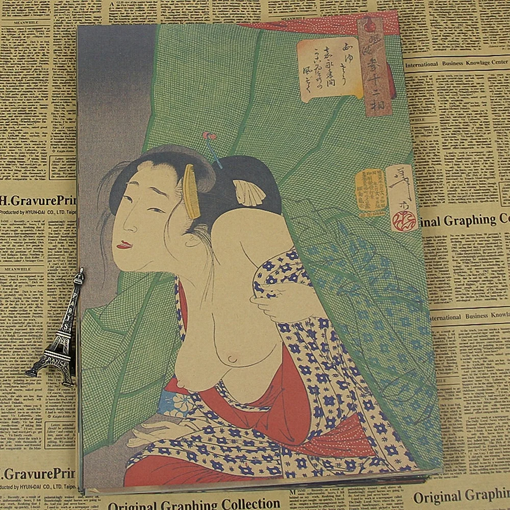 Японский укиё э Самурай винтажные постеры из крафт бумаги картина настенная