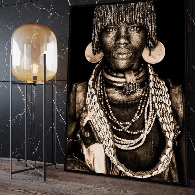 

Modern African Black Women Art Posters and Prints Canvas Paintings Wall Art Pictures for Living Room Decor (No Frame)