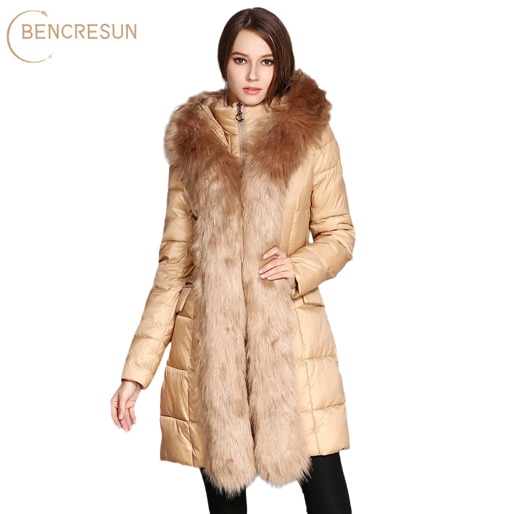 

Winter Elegant Black Khaki Women Parka Long Coat Fashion Ladies Big Fur Collar Pocket Warm Coats Long Sleeve Female Outerwear
