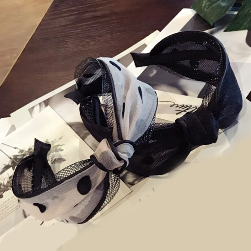 Lace Dot Hairbands Headband Cross Knot Wide Hair Hoop Band Mesh Fishnet Accessories Head Floral New |