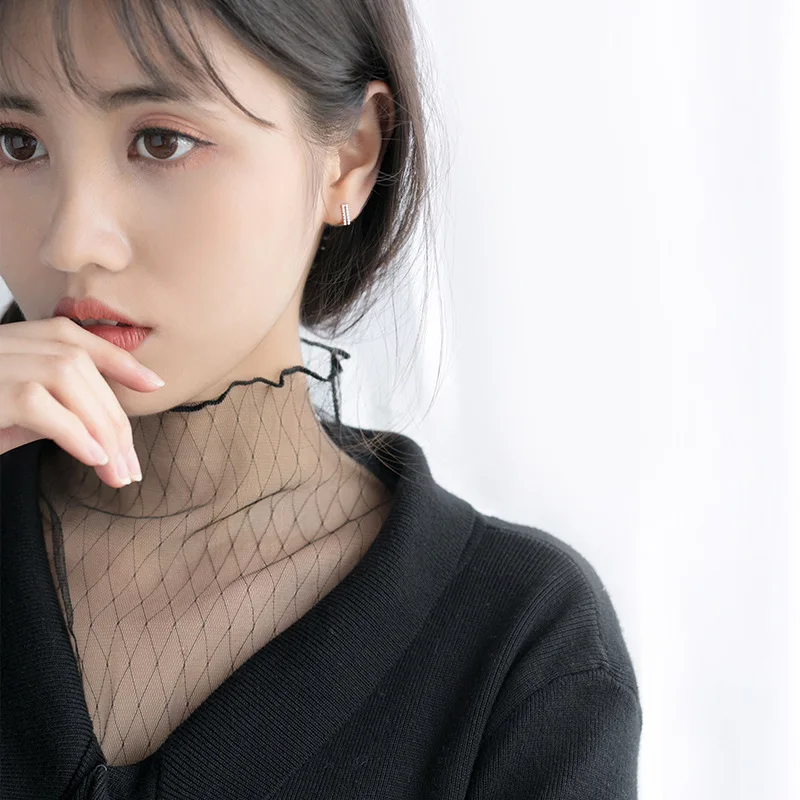 100% Стерлинговое Серебро 925 пробы минимализм двухслойные квадратные хрустальные