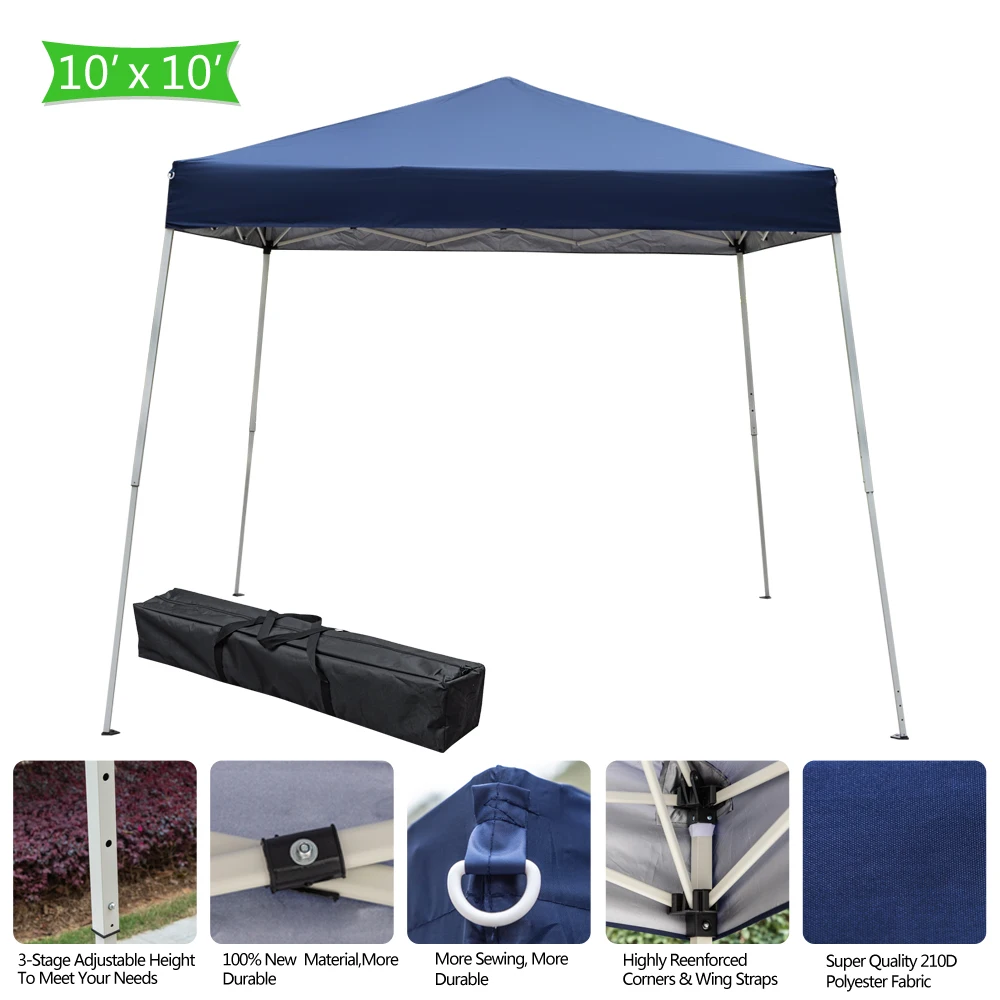US Warehouse 2.5 x 2.5m Portable Home Use Waterproof Folding Tent Blue for Wedding Camping, Parking and other parties