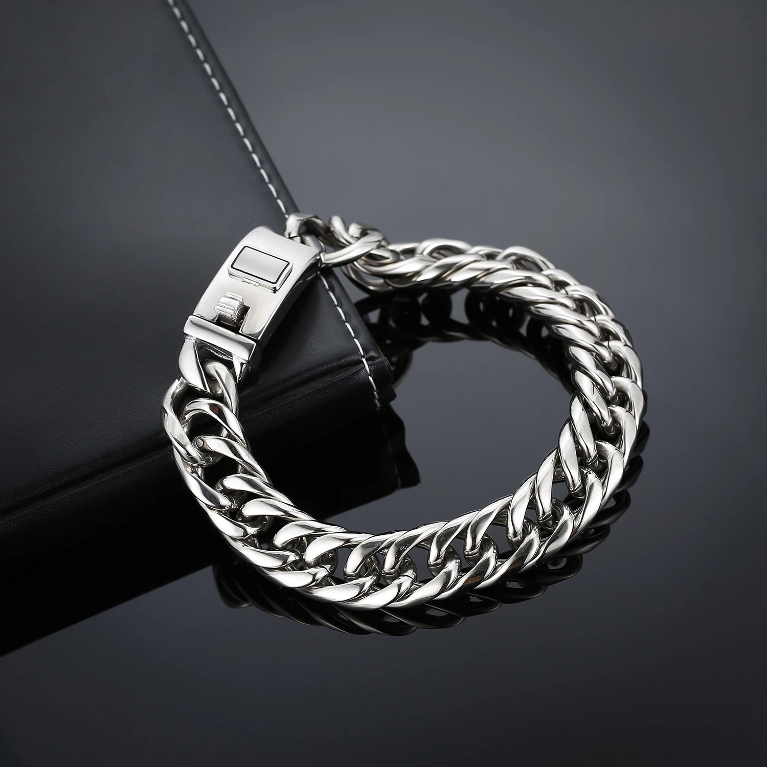 Браслет мужской из нержавеющей стали серебристого цвета 13 мм|Цепочки и браслеты|