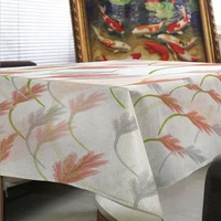 new simple plant printing tablecloth fresh watercolor red leaves pattern home decoration kitchen coffee table hotel table cloth
