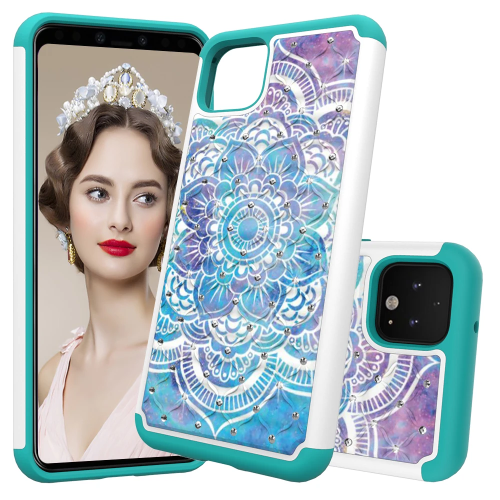 Роскошный окрашенный чехол из ТПУ и твердого пластика 2 в 1 для Google Pixel 4 XL защита от
