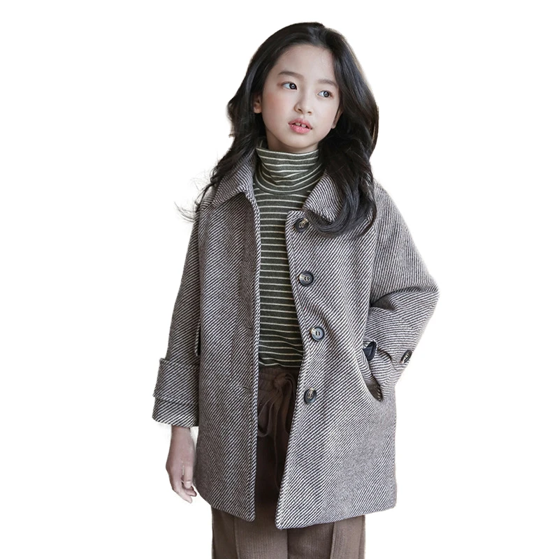 

Fashion Children's Girls Coat 2020 Winter Girls Girls Wool Coat Children's Youth Autumn Fashion Warm Woolen Coat Long Coat