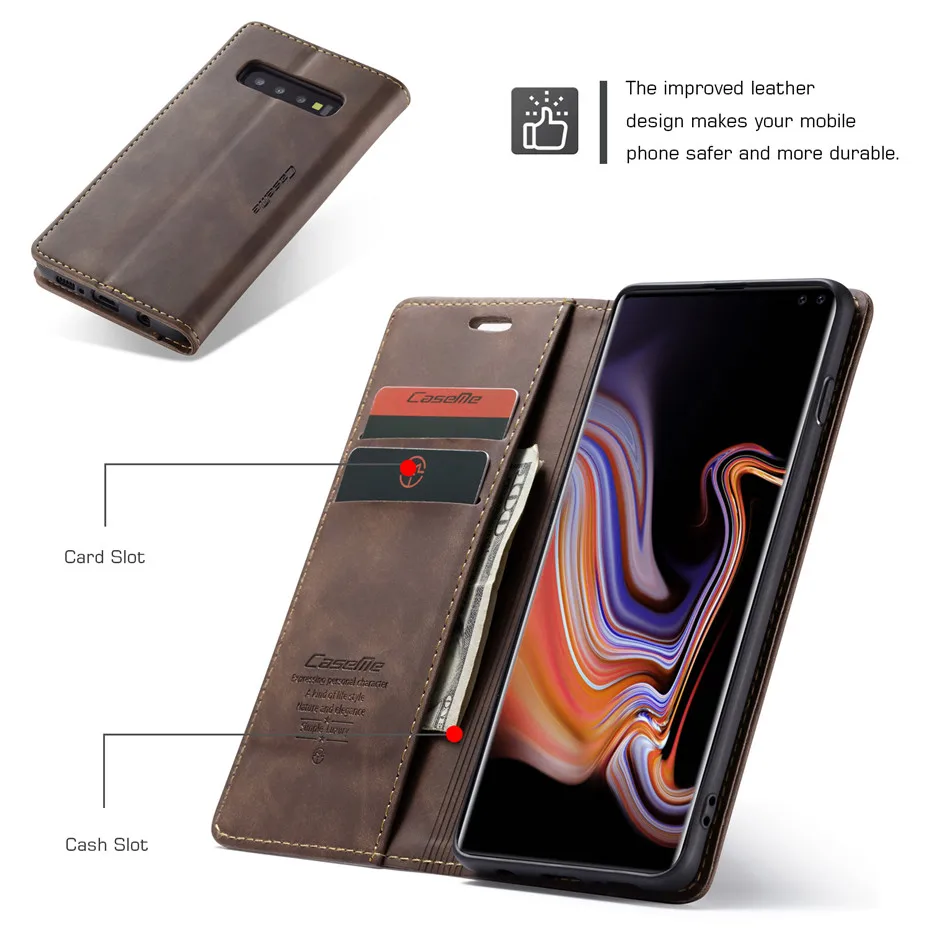 Роскошный стильный чехол для телефона samsung S8 S9 S10 Plus S10E чехол с отделением для Карт Подставка для samsung A50 A70 M10 M20 чехол